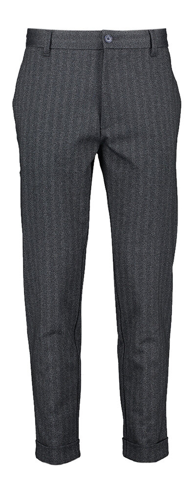 Donkerblauwe broek met visgraatmotief Regular Tapered Kane Hugo Boss