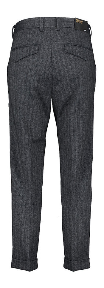 Donkerblauwe broek met visgraatmotief Regular Tapered Kane Hugo Boss