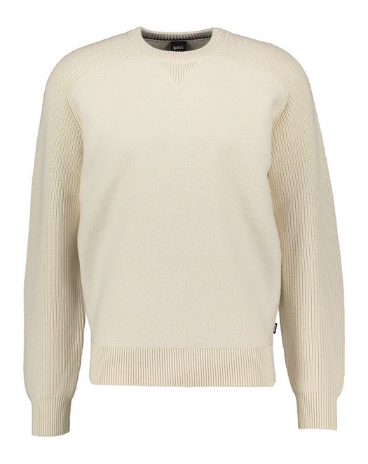 Ecru gebreide zachte trui Ematero Hugo Boss