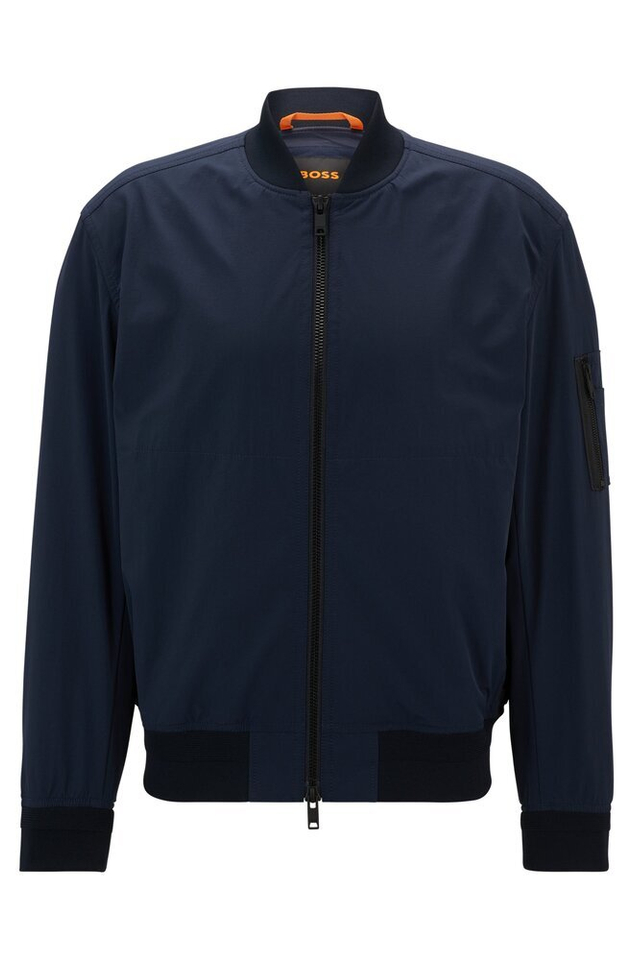 Blauwe bomberjacket met rits Hugo Boss