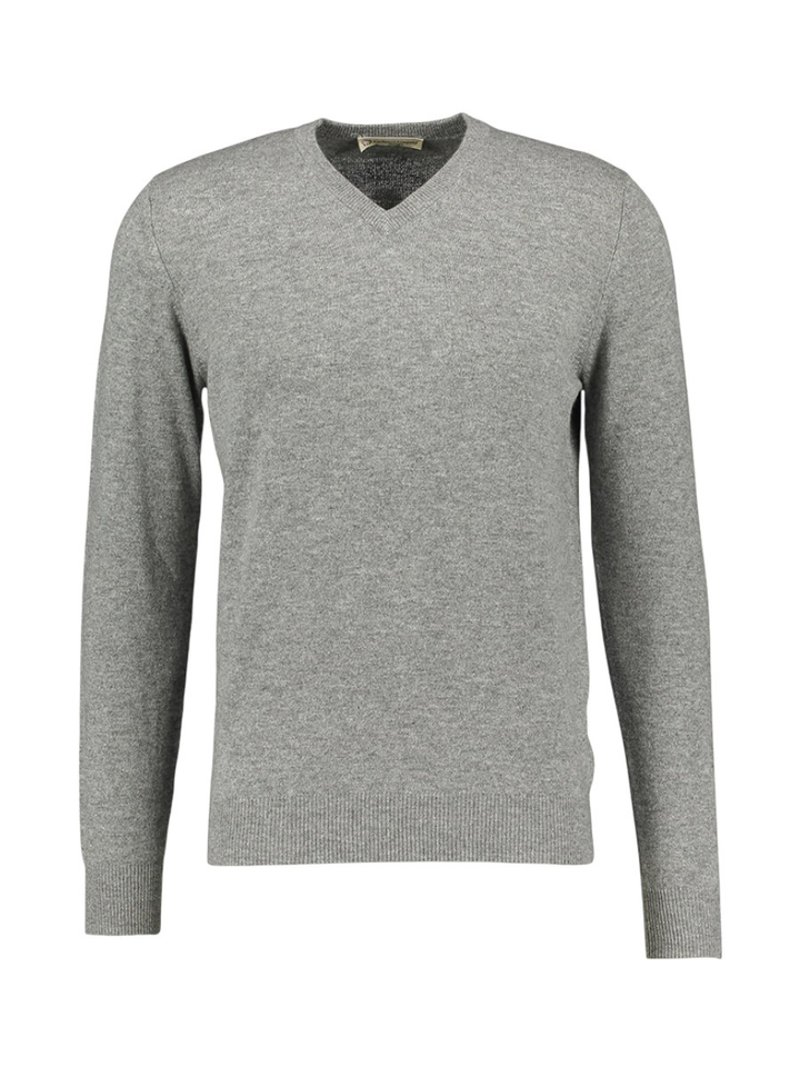 Grijze trui met v-hals in kasjmier Cashmere Company