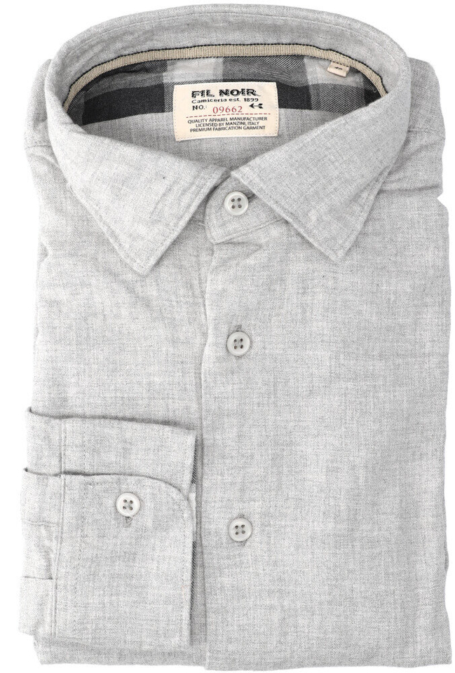 Stone katoenen hemd (slim fit) met lange mouwen Fil Noir