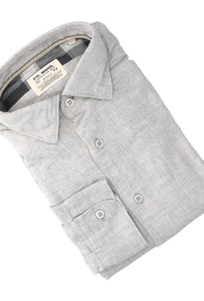 Stone katoenen hemd (slim fit) met lange mouwen Fil Noir