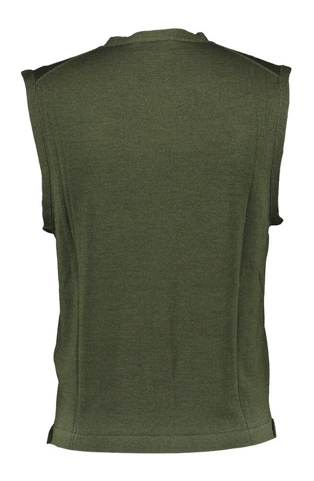 Donker groene cardigan met knoopsluiting GMD Merino Silk Hackett 