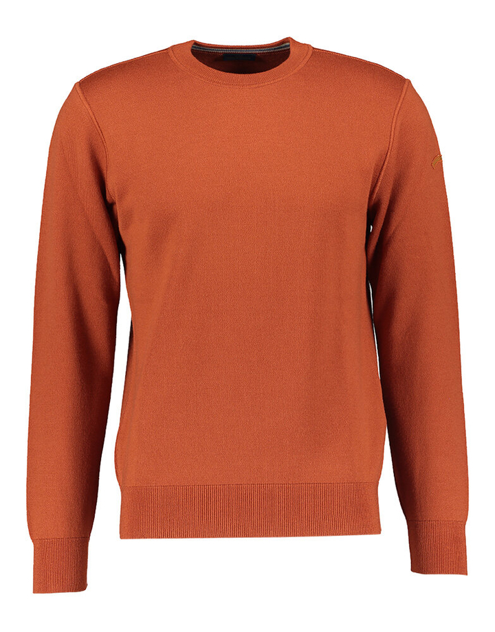 Roestkleurige wollen trui met ronde hals Paul & Shark