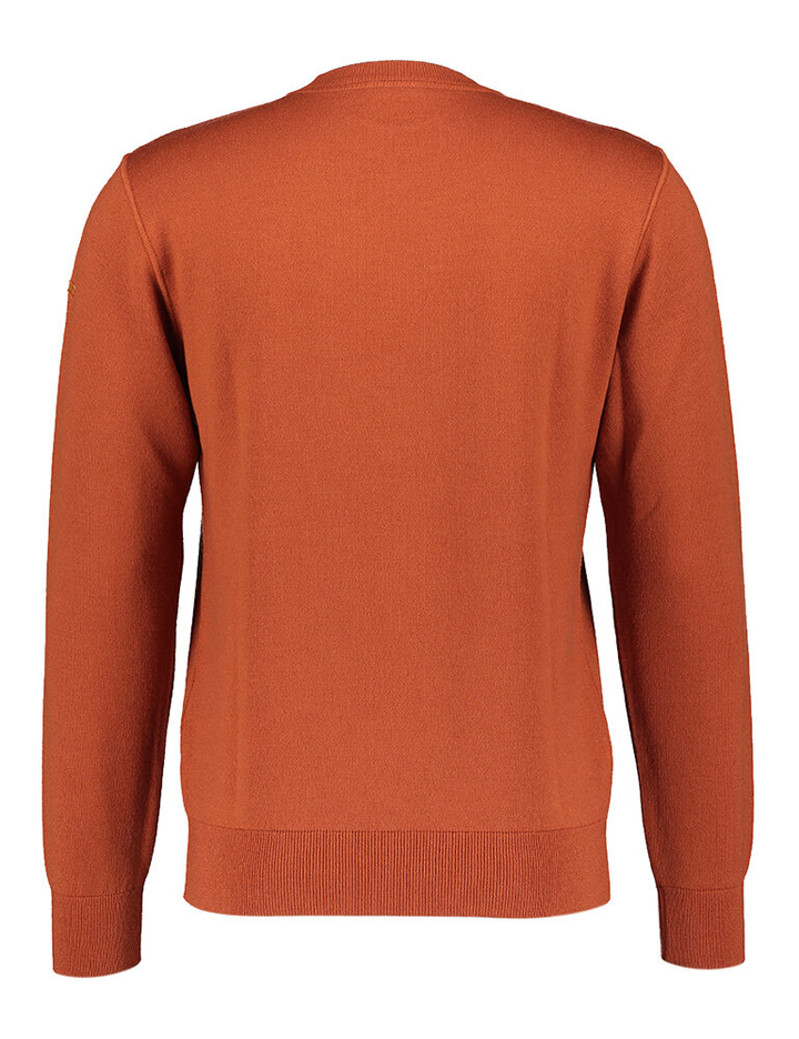 Roestkleurige wollen trui met ronde hals Paul & Shark