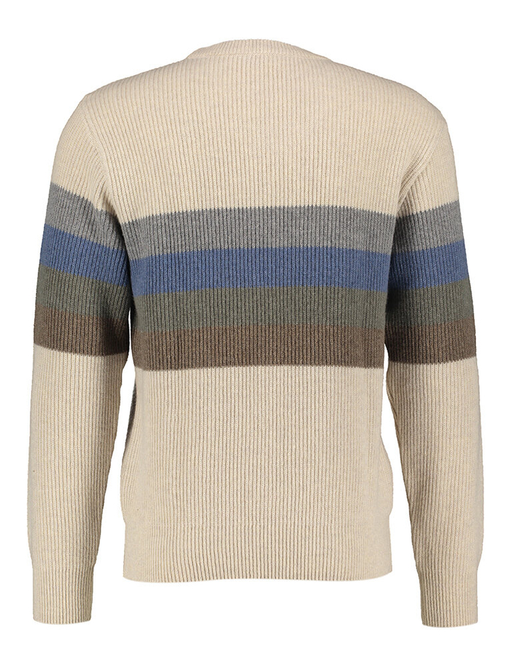 Ecru wollen trui met gekleurde strepen Paul & Shark
