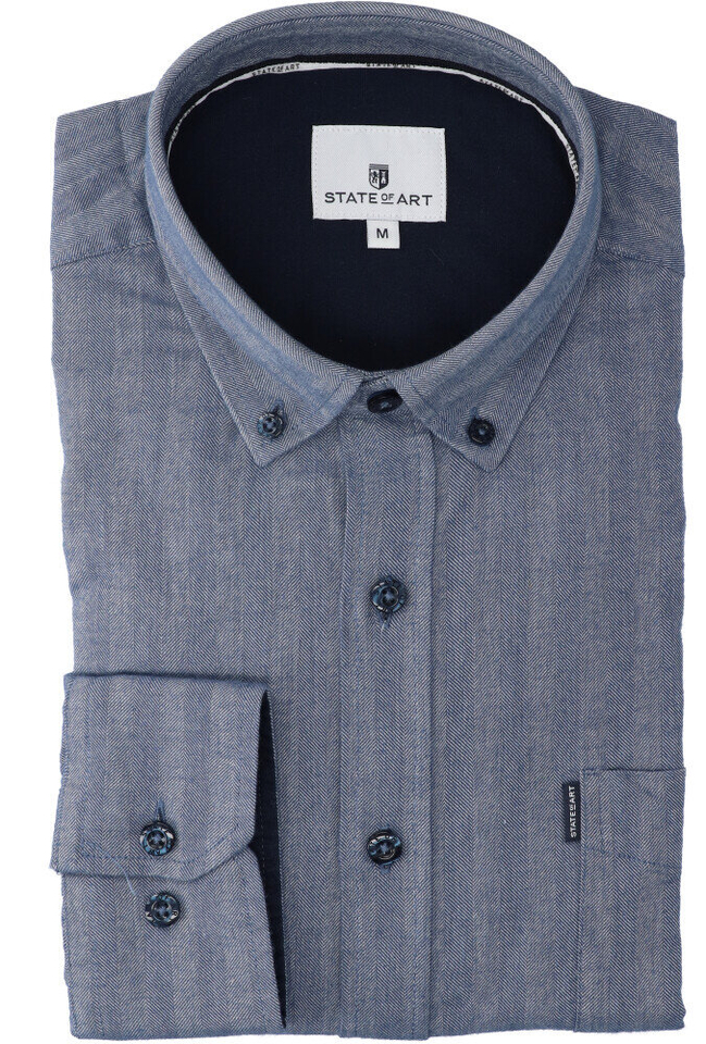 Blauw hemd (regular fit) met lange mouwen State Of Art