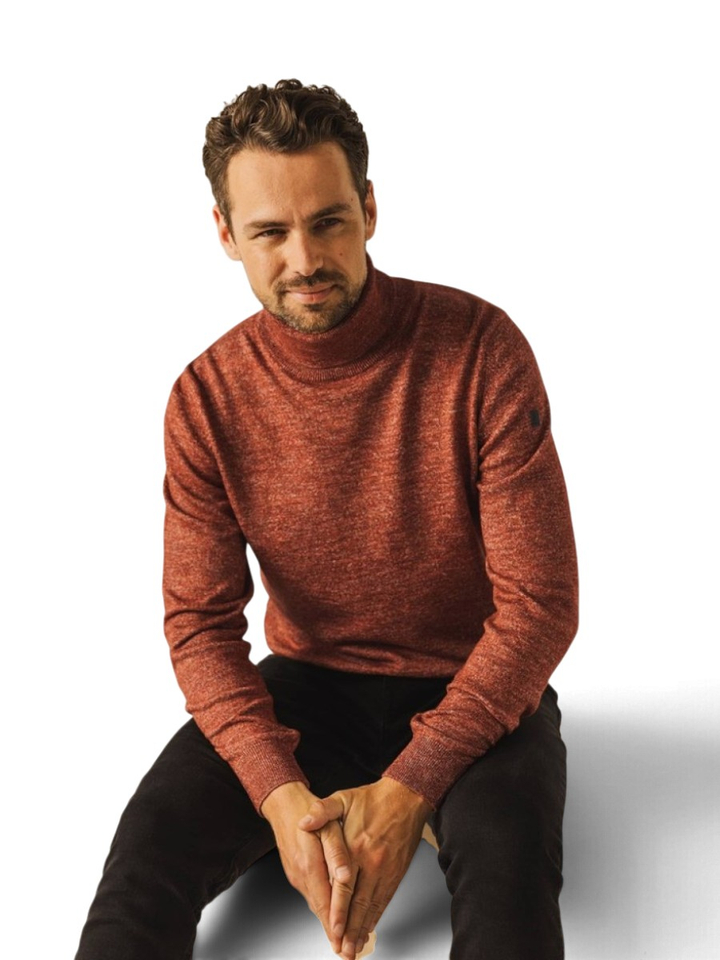 Roestkleurige trui met rolkraag State Of Art