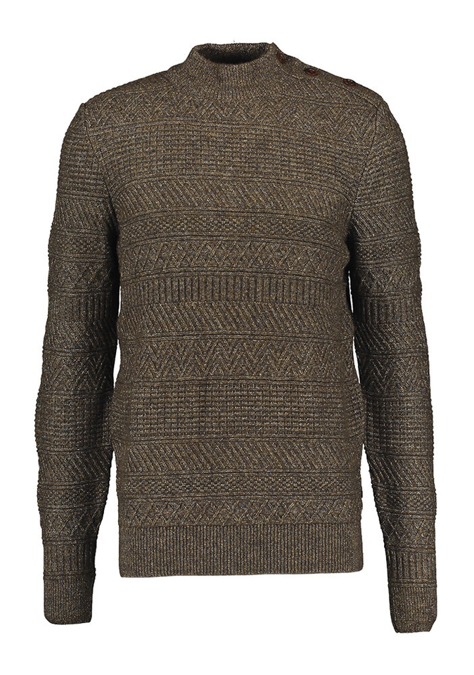 Bruine pull met motief State of Art