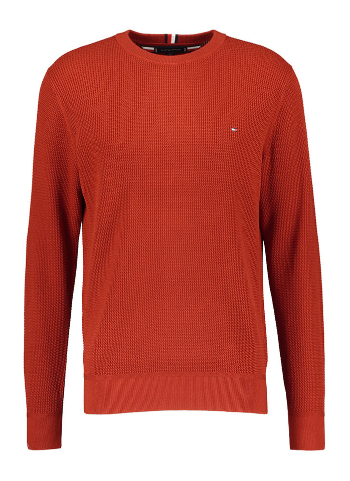 Bordeaux trui met ronde hals Tommy Hilfiger