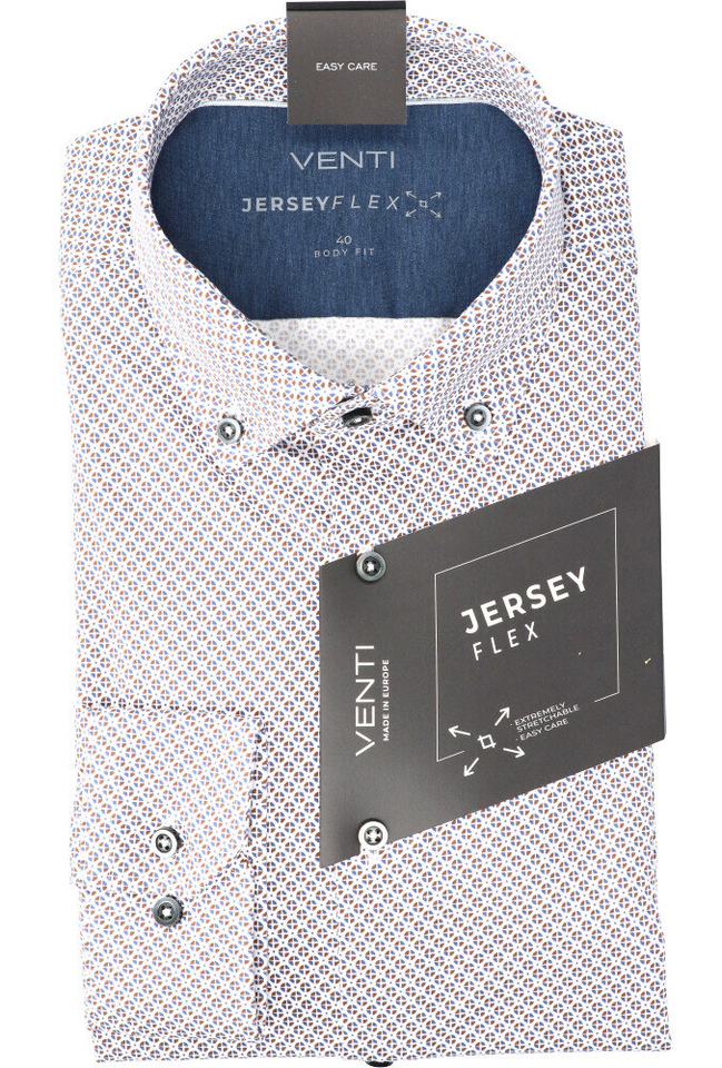 Wit katoenen hemd (regular fit) met details en lange mouwen Venti 