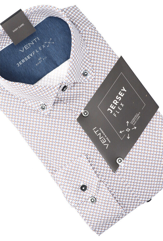 Wit katoenen hemd (regular fit) met details en lange mouwen Venti 