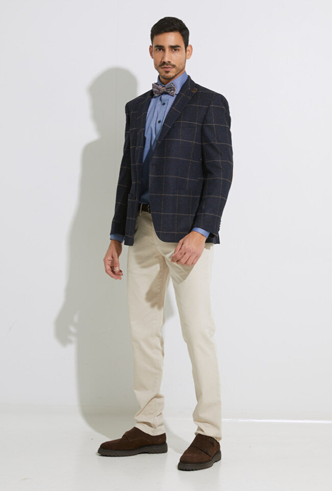 Licht beige geklede broek Magnus Zilton