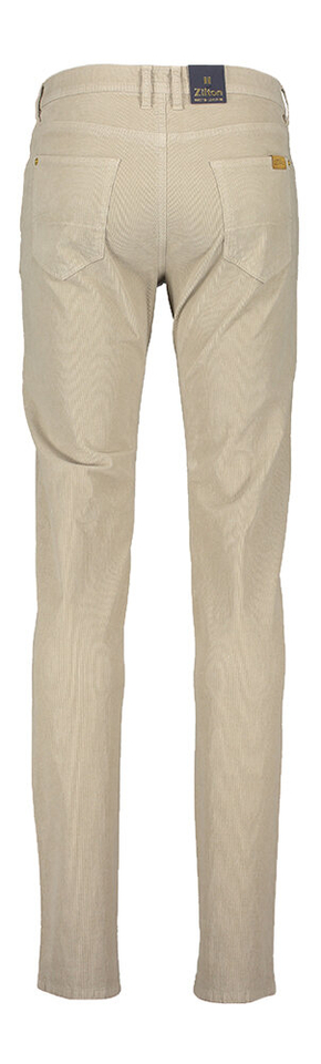 Beige regular fit corduroy broek Rodger Zilton