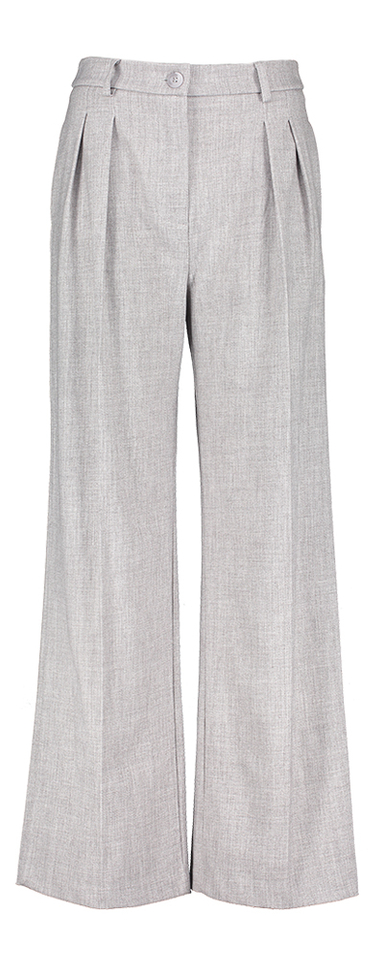 Grijze wijde broek met bandplooi Rinascimento