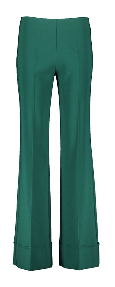 Groene geklede wijde broek met boord Rinascimento