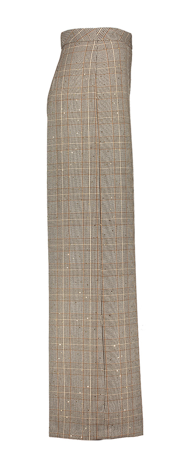 Bruine wijde broek in ruit motief Rinascimento