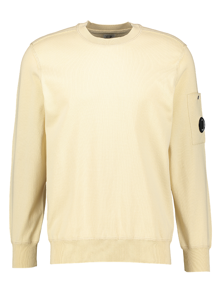 Ecru gebreide trui zakje op mouw CP Company