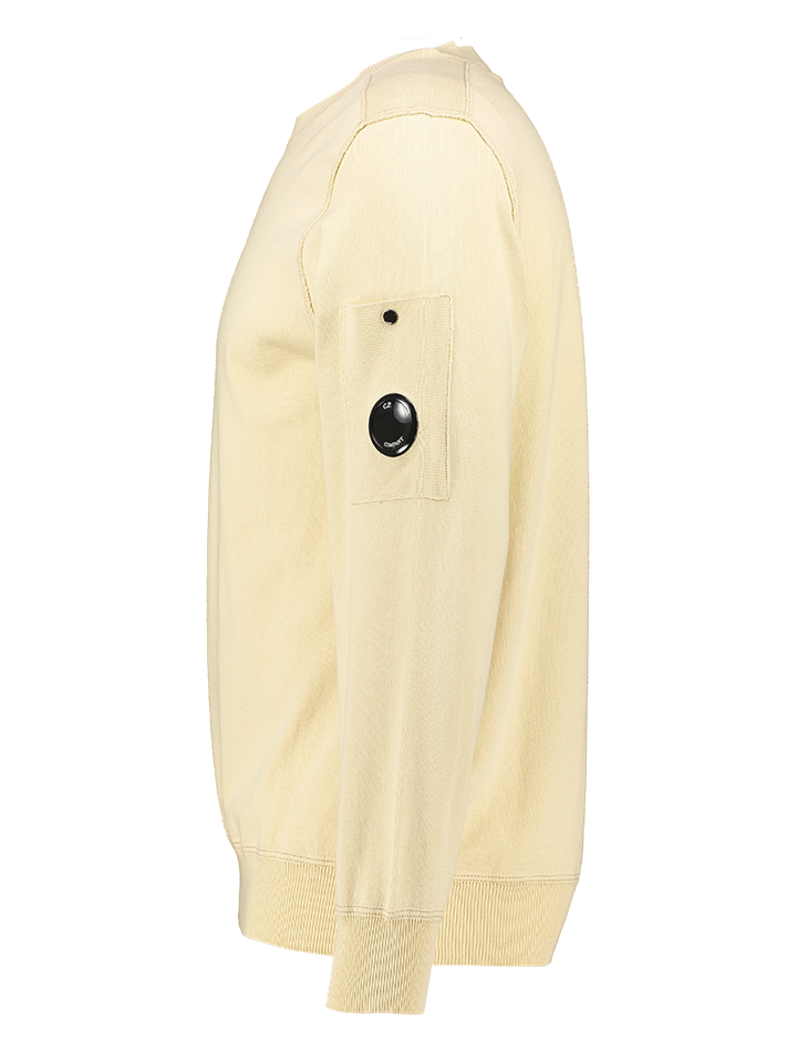 Ecru gebreide trui zakje op mouw CP Company