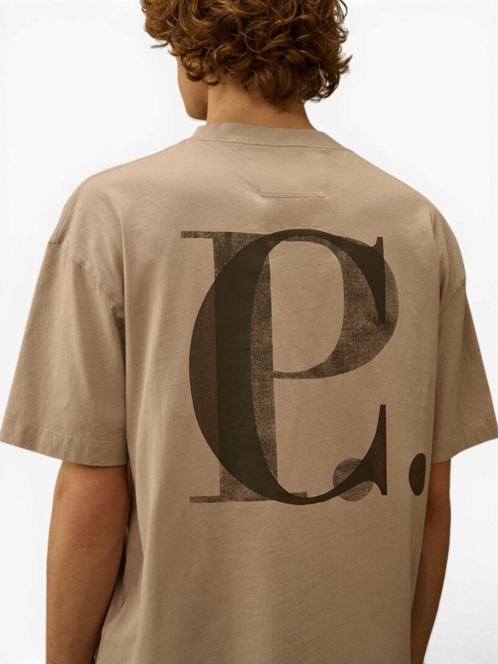 Beige casual T-shirt met opdruk Cp Company