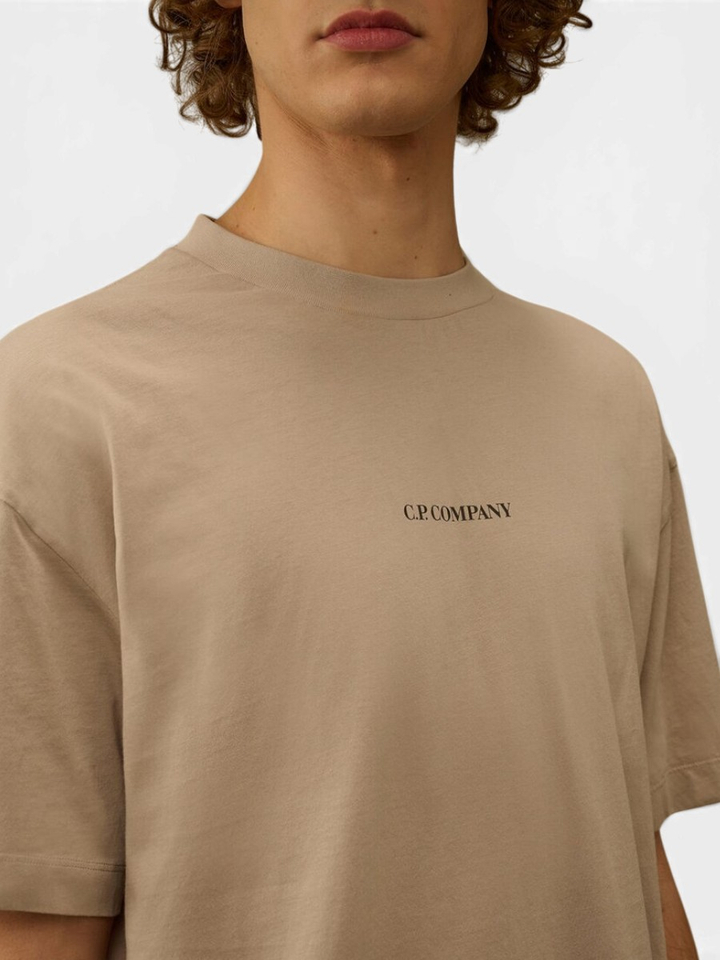 Beige casual T-shirt met opdruk Cp Company