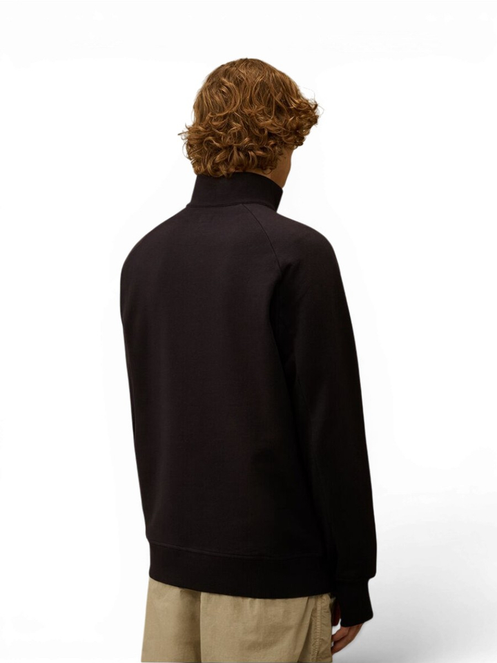 Blauwe sweater met rits,  zakje op mouw CP Company