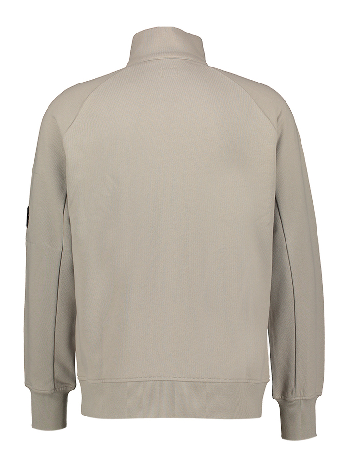 Grijze sweater met rits, zakje op mouw CP Company