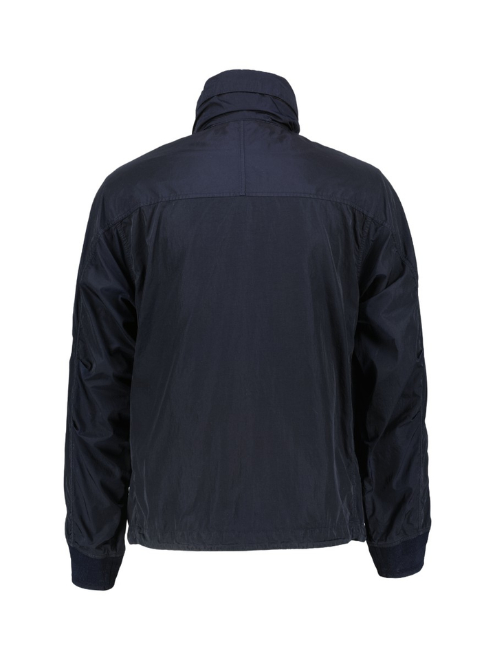 Donkerblauwe regenjas met kap in kraag CP Company