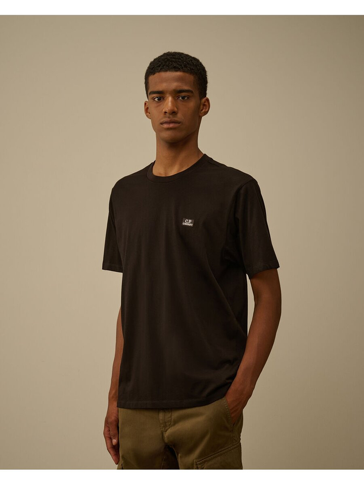 Zwarte T-shirt met logo Cp Company 