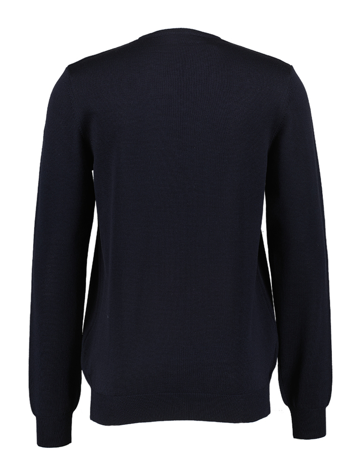 Donbkerblauwe V-hals trui 