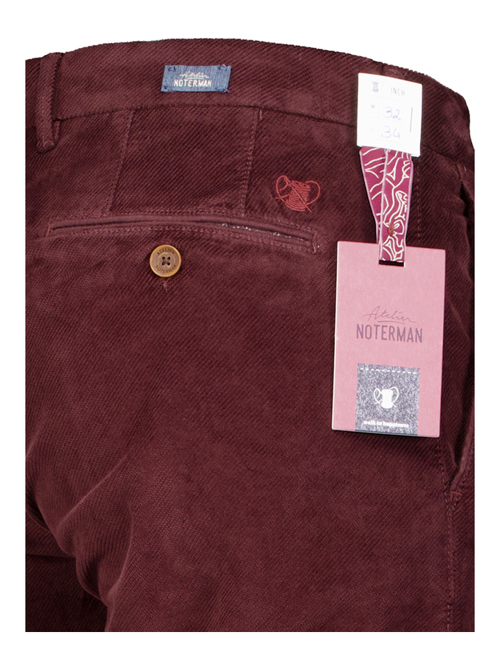 Bordeaux ribfluwelen broek Atelier Noterman