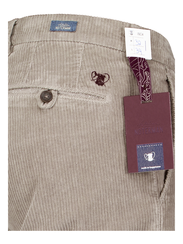 Beige slim fit broek in corduroy Atelier Noterman