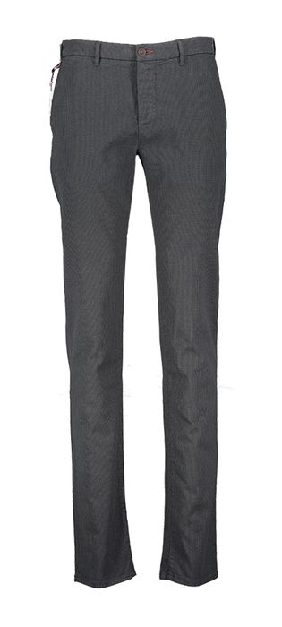 Grijz eslim fit broek met fijn ruit patroon Atelier Noterman