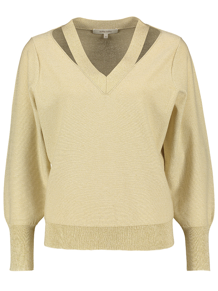 Goudkleurige top met off shoulder mouw Marie Mero