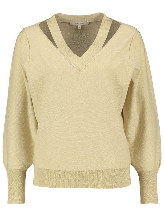 Goudkleurige top met off shoulder mouw Marie Mero