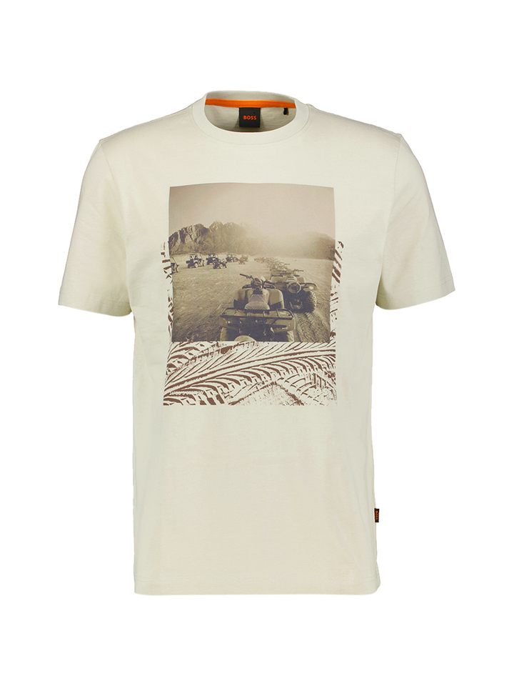 Beige t-shirt met opdruk Hugo Boss 