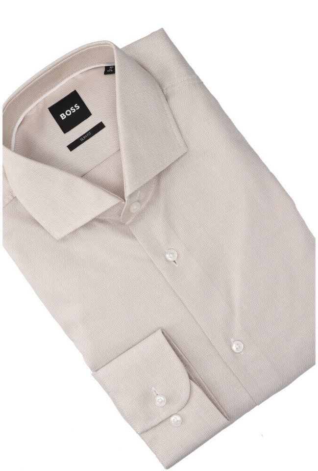 Light beige katoenen hemd ( slim fit) met lange mouwen Hugo Boss 