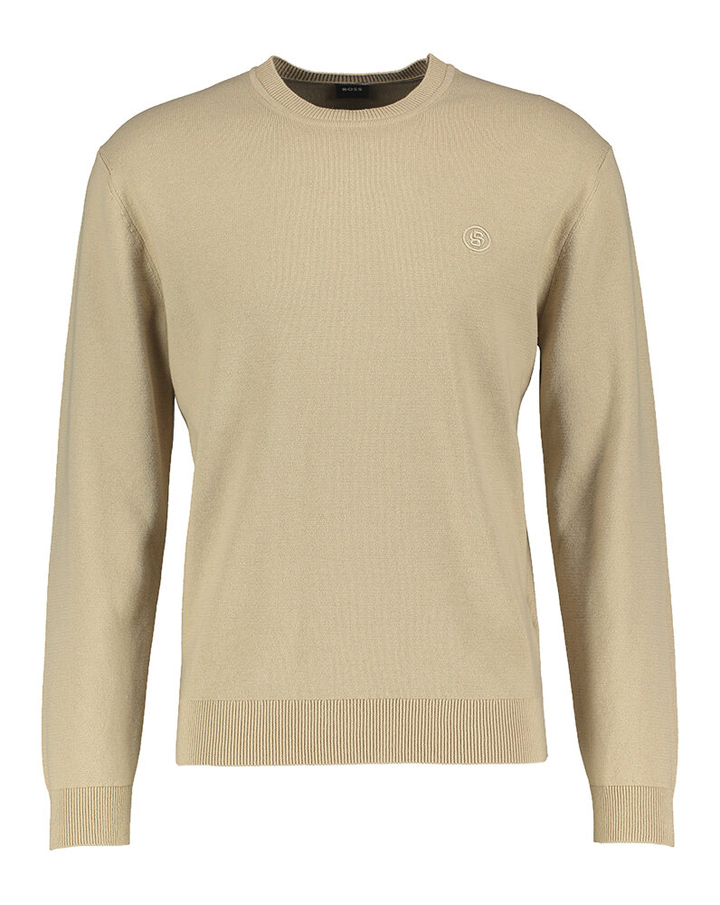 Beige katoenen pull met ronde hals Hugo Boss
