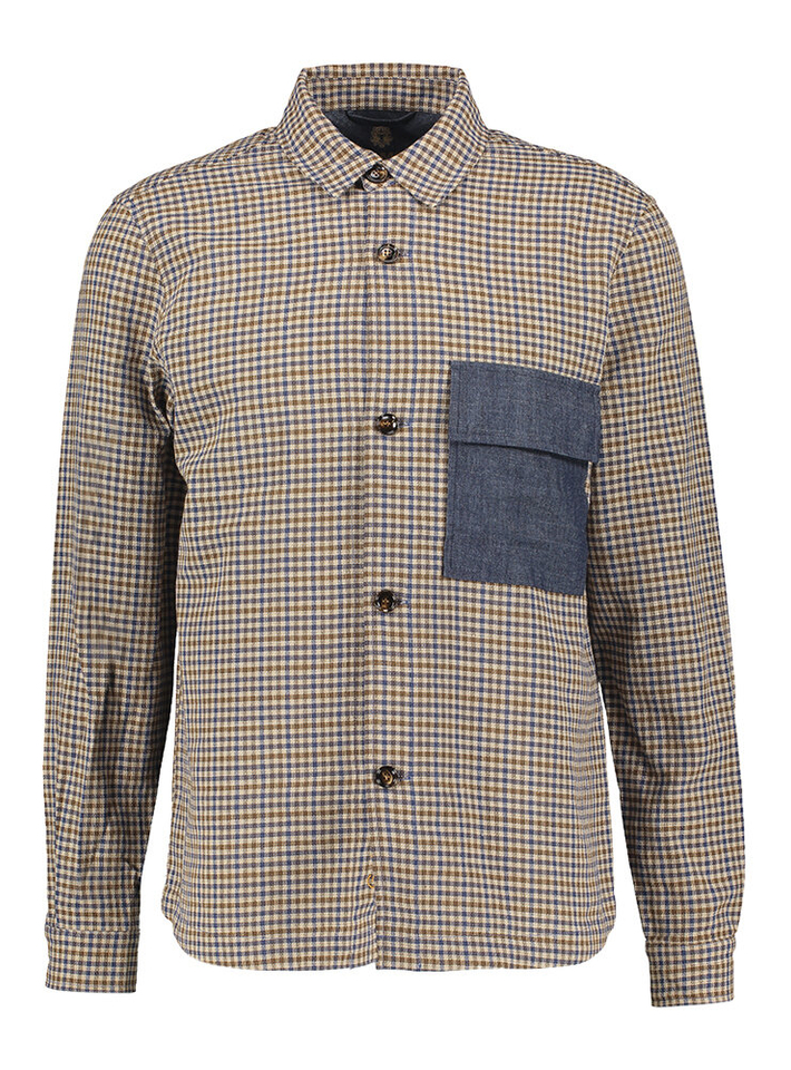 Geruit bruin en blauw hemd Mos Mosh
