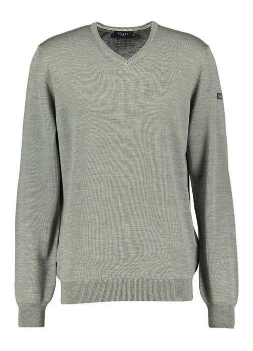 Groen grijze pull met v-hals Maerz