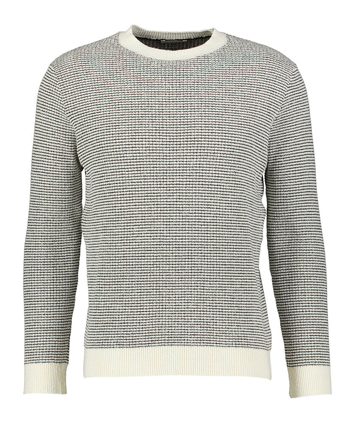 Wit en zwarte pull met ronde hals Phil Petter
