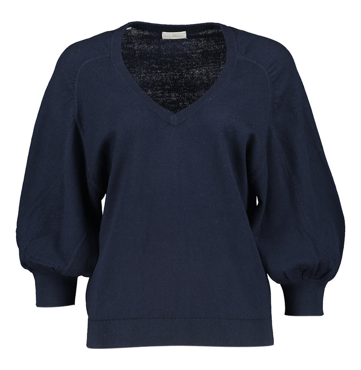 Navy trui met v-hals Bashy Due Amanti 