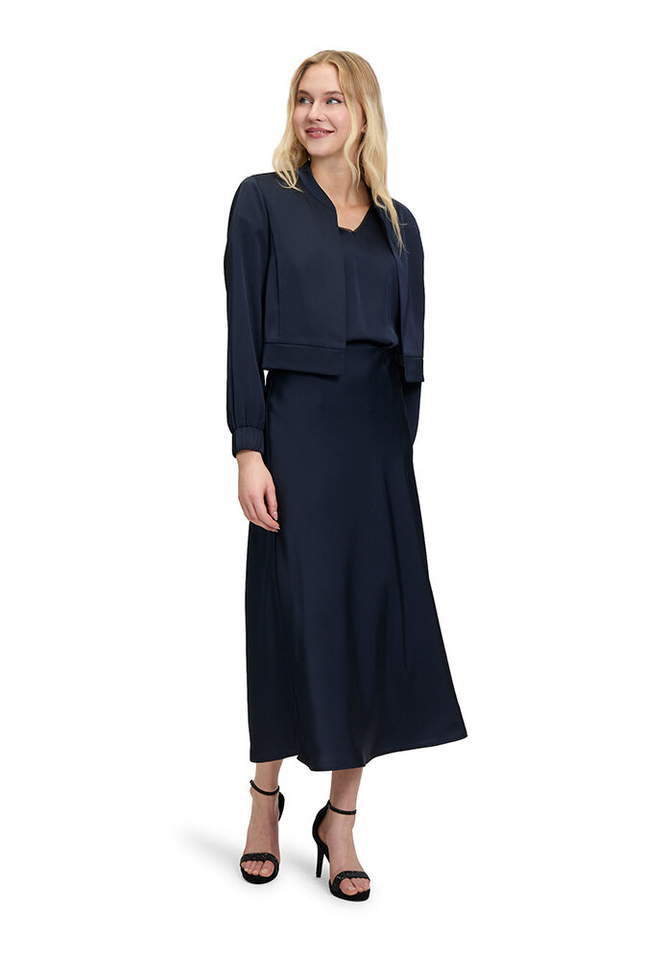 Donkerblauw glanzend vestje Vera Mont