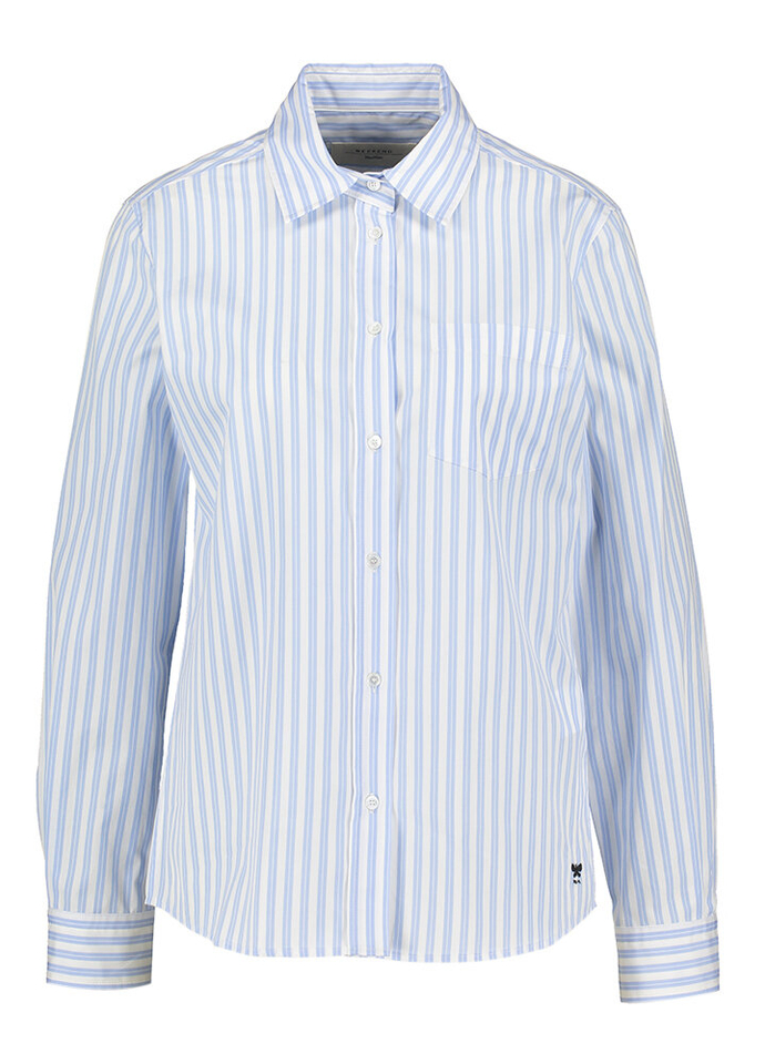 Blauw en wit gestreepte katoenen blouse Bahamas Max Mara Weekend