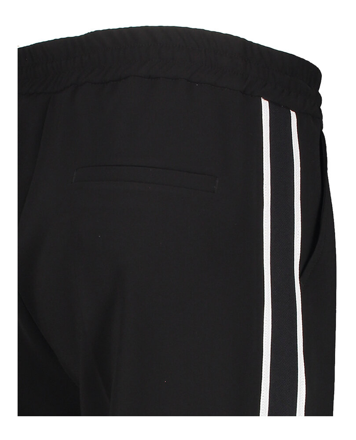 Zwarte sportieve broek met elastiek en streep aan de zijkant Avril Cambio 