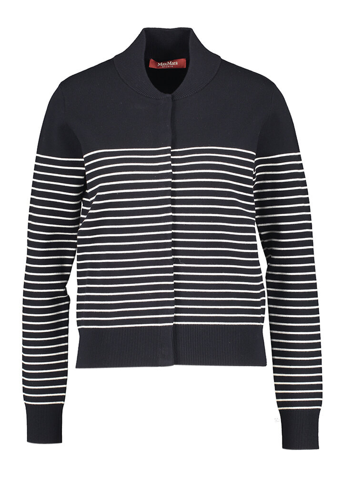 Donkerblauwe cardigan met strepen Sorbona Max Mara