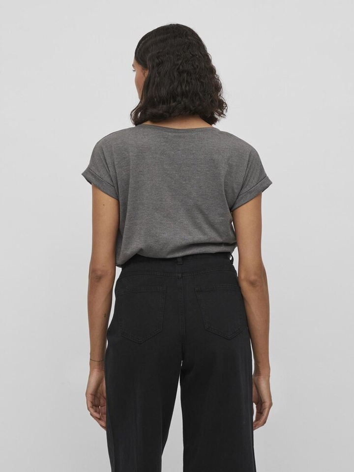Donkergrijze t-shirt met ronde hals Vidreamers Vila