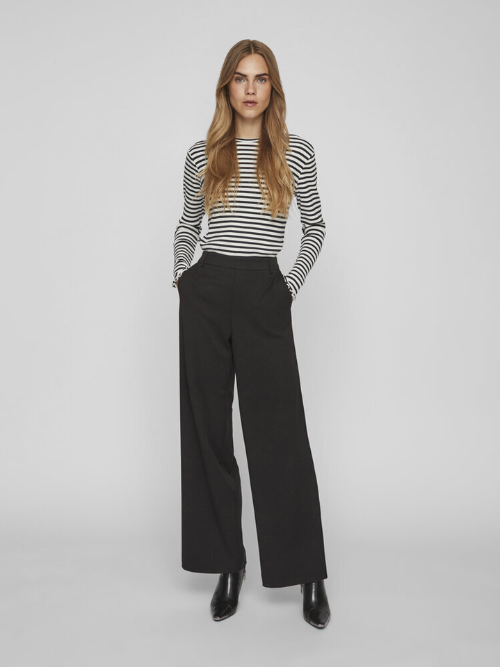 Zwarte broek met hoge taille Vivarone Vila