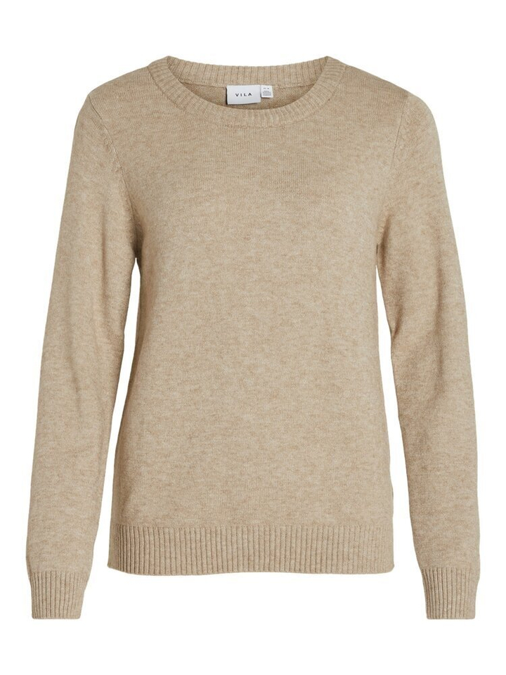 Beige trui met ronde hals Viril Vila 